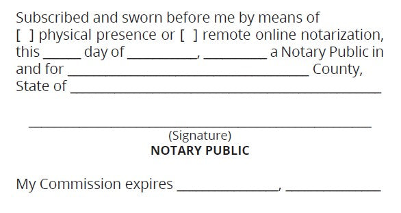 Sworn Affidavit Stamp