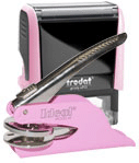 Pink Self-Inking Notary Seal & Handheld Embosser Package